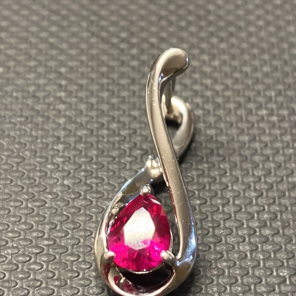 Sterling silver lab created Ruby - Picture 3 of 6